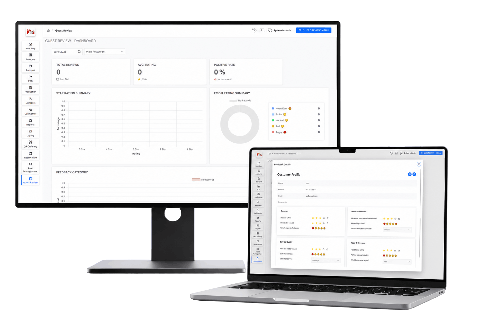 Guest Review System software interface