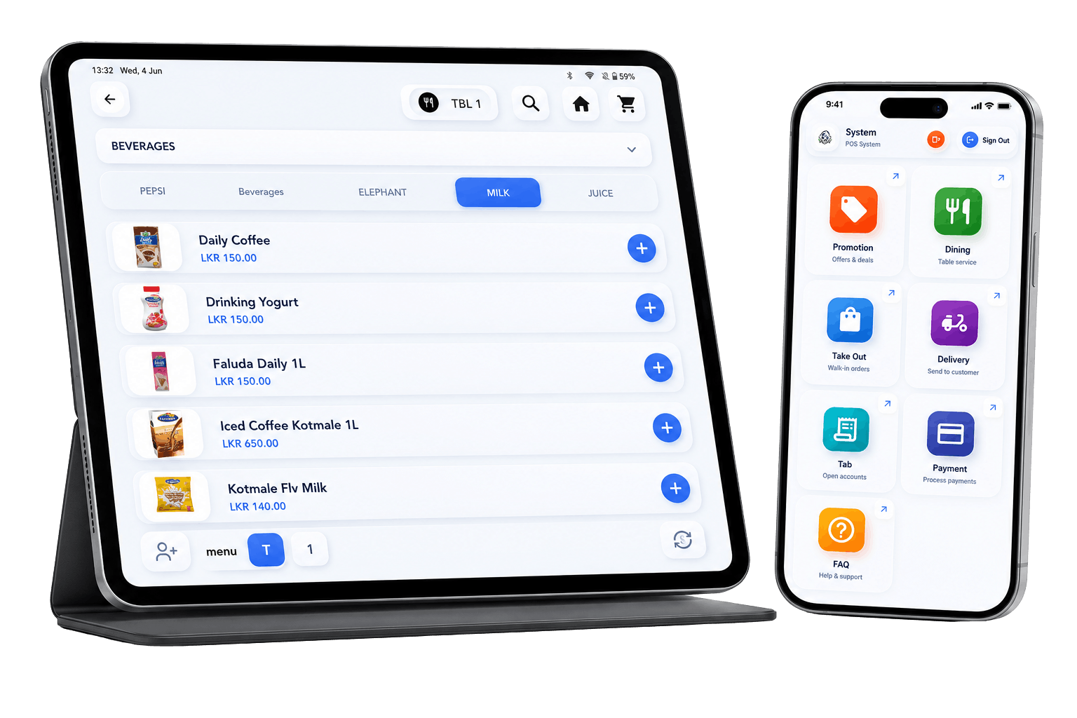 Mobile Ordering Platform software interface